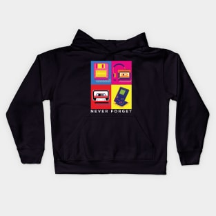 mixtape floppy disk never forget shirt Funny Never Forget 80s 90s shirt pop art Kids Hoodie